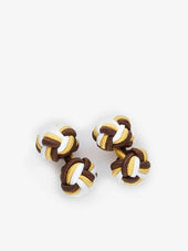 Brown & White Silk Knots Mix