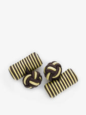 Brown & Yellow Silk Knots Cylinder