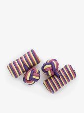 Yellow & Blue Silk Knots Cylinder