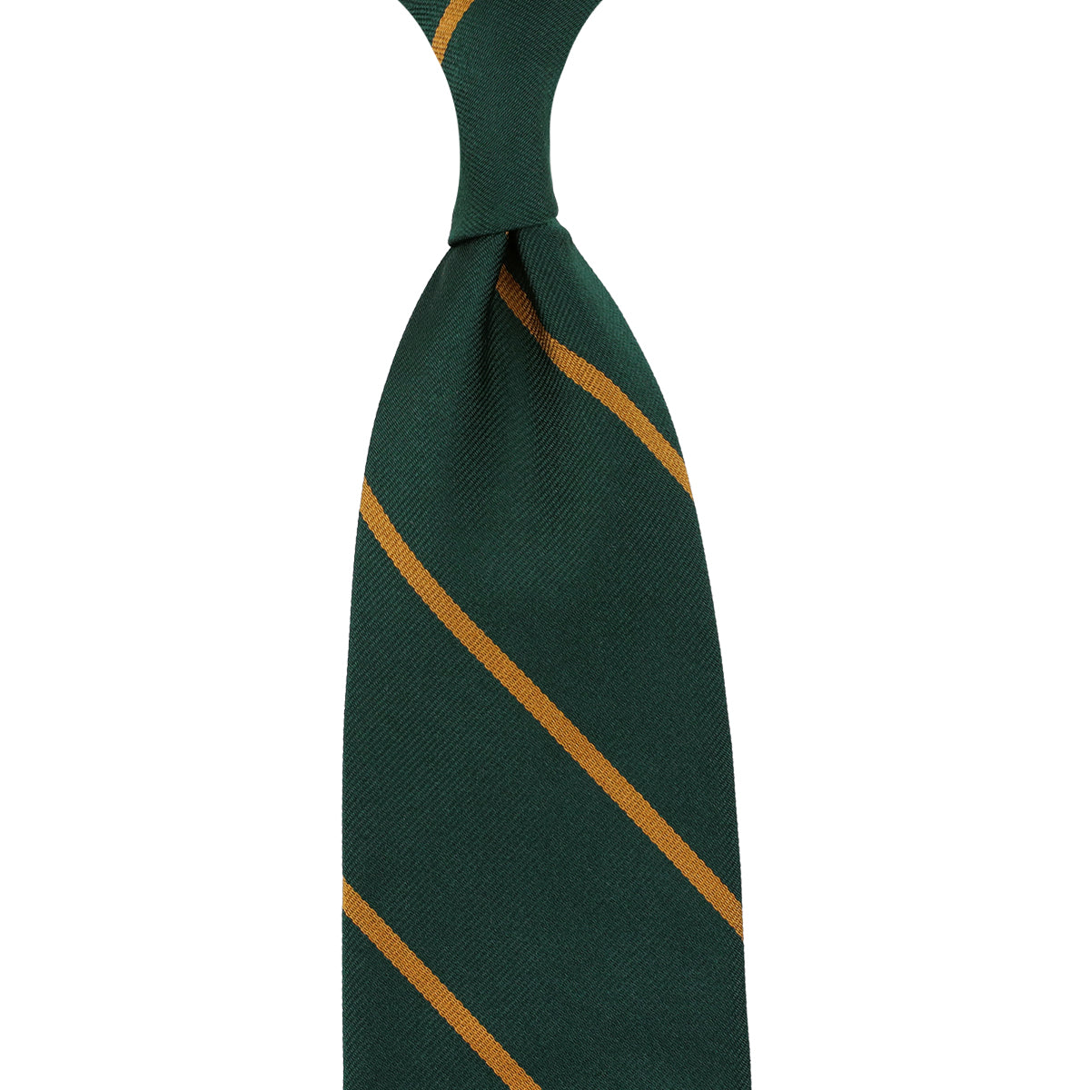 Repp Stripe Silk Tie Gold Hand Rolled