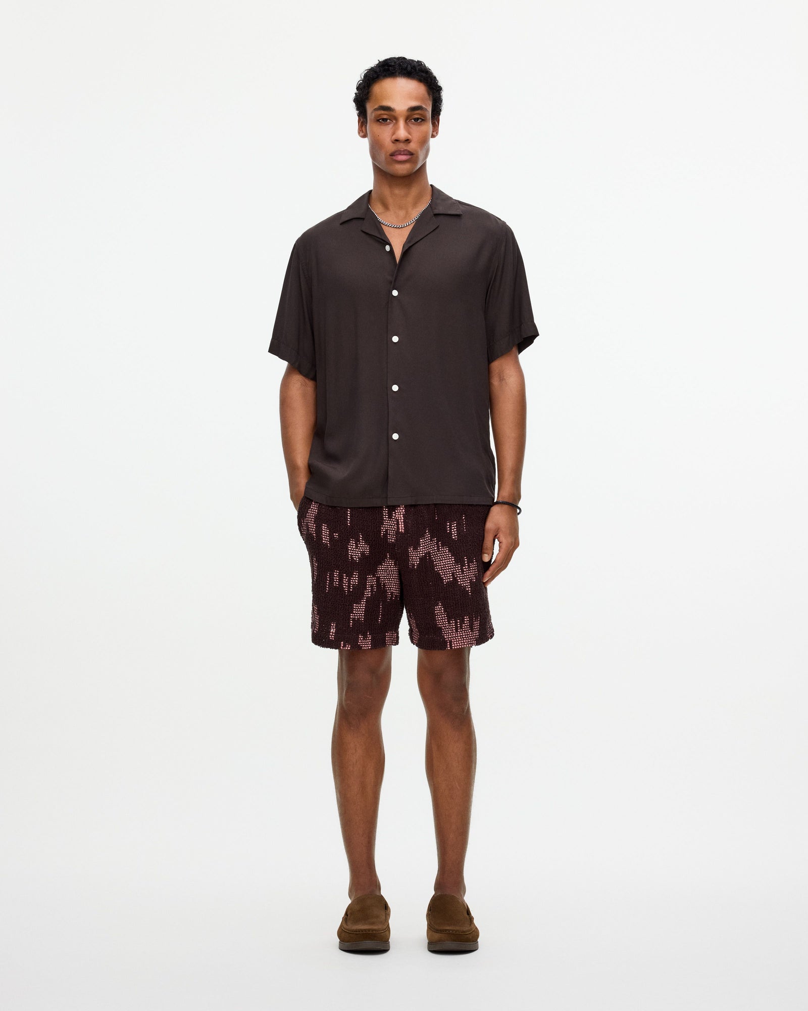 After Dark Brown Viscose Shirt