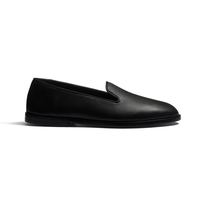 Slipper Wakey [Men Black supple calf leather]