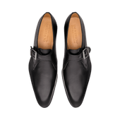 Flore buckle derby [men smooth black leather]