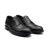 Miles Perforated Derby[Men Black soft calfskin]