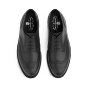 Miles Perforated Derby[Men Black soft calfskin]