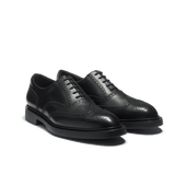 Walker Oxford with perforations[Men Black soft calfskin]