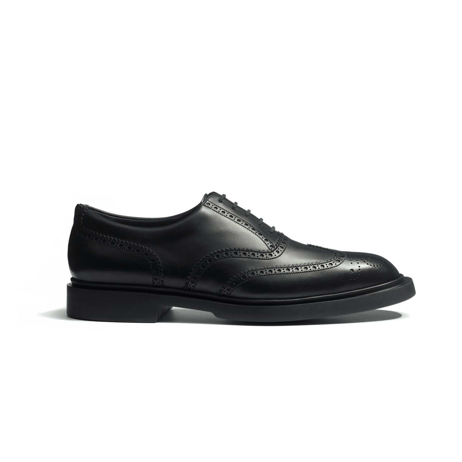 Walker Oxford with perforations[Men Black soft calfskin]