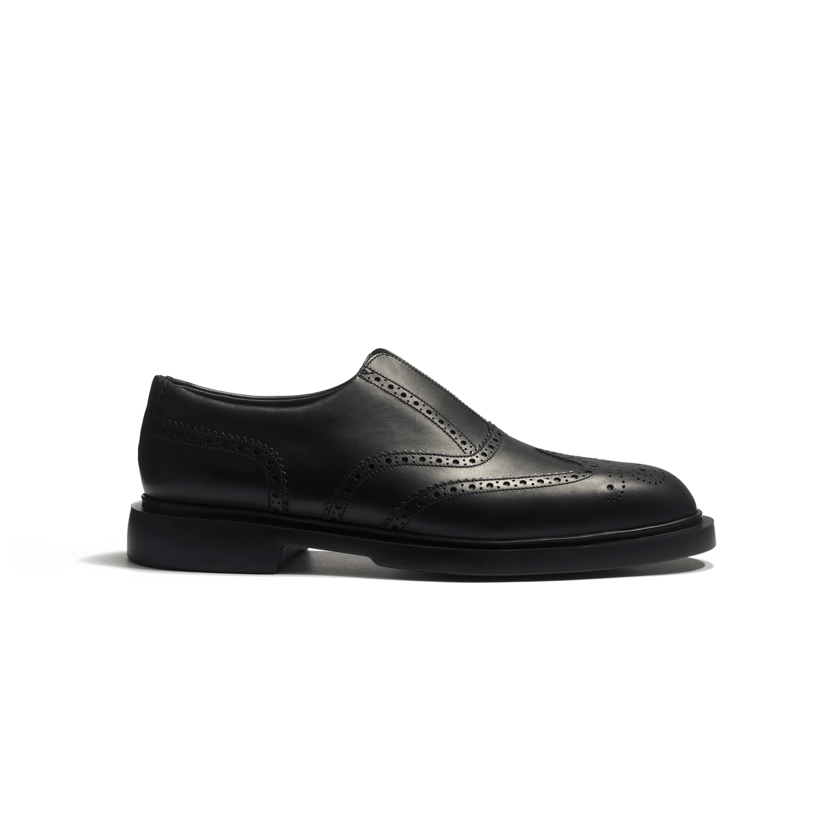 Walker Slip On Oxford [Men Black soft calfskin]