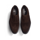 Walker Slip On Oxford [Men Dark Brown Suede Calfskin]