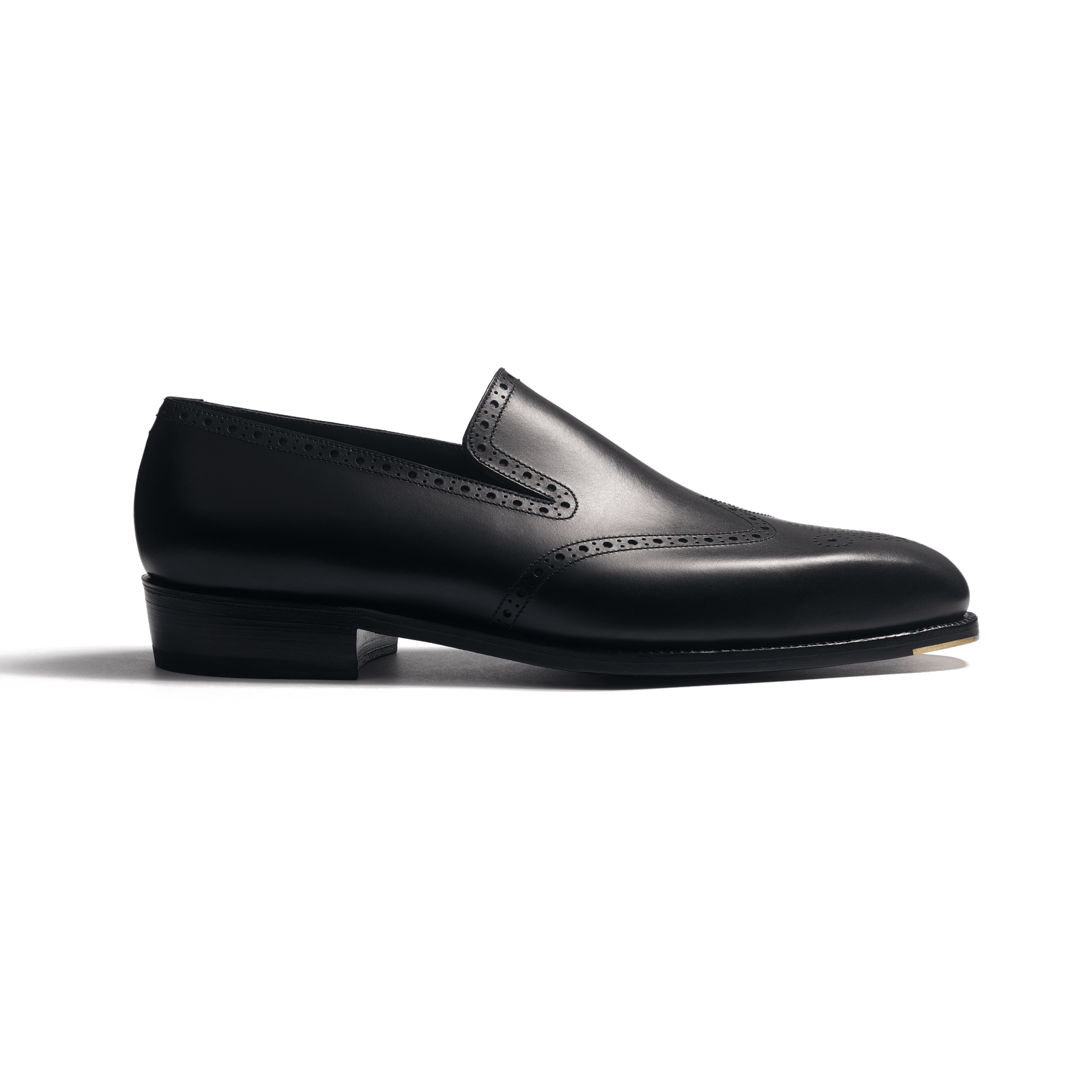 Fusain Onecut Perforated Loafer [Men Black Boxcalf]
