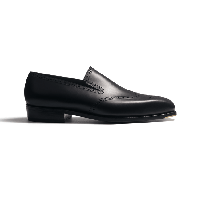 Fusain Onecut Perforated Loafer [Men Black Boxcalf]