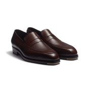 Fusain Loafer with strap [Men Dark brown calfskin with shades]