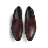 Fusain Loafer with strap [Men Dark brown calfskin with shades]