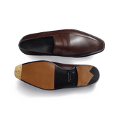 Fusain Loafer with strap [Men Dark brown calfskin with shades]