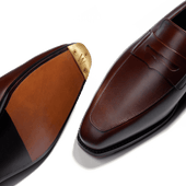 Fusain Loafer with strap [Men Dark brown calfskin with shades]
