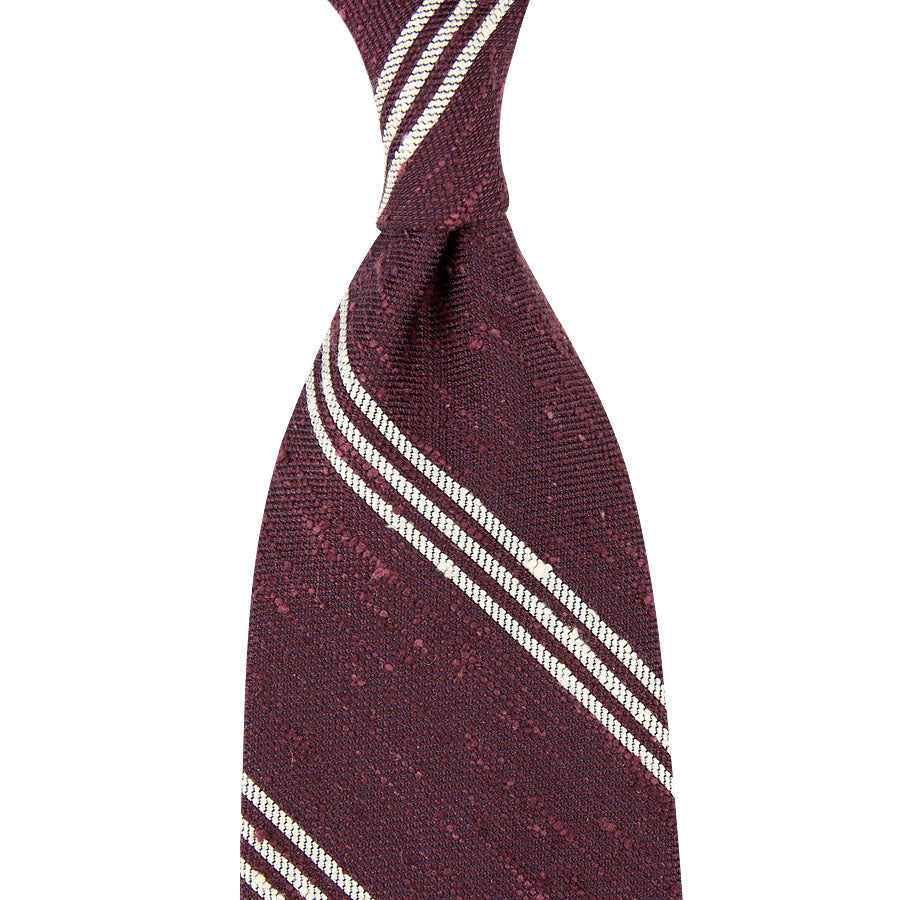 Triple Bar Soft Shantung Silk Tie Hand Rolled