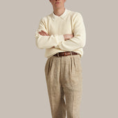 Ribbed Cotton Raglan Sleeved Sweater In Light
