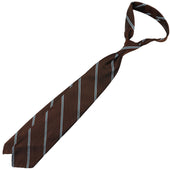 Repp Stripe Silk Tie Hand Rolled