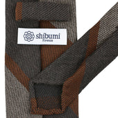 Striped Wool Tie Copper Beige Hand Rolled