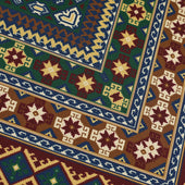 8 Bit Motif Silk Pocket Square Brown 40x40cm