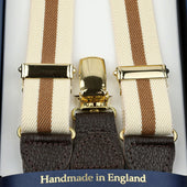 Elastic Rayon Clips Braces Cream Beige