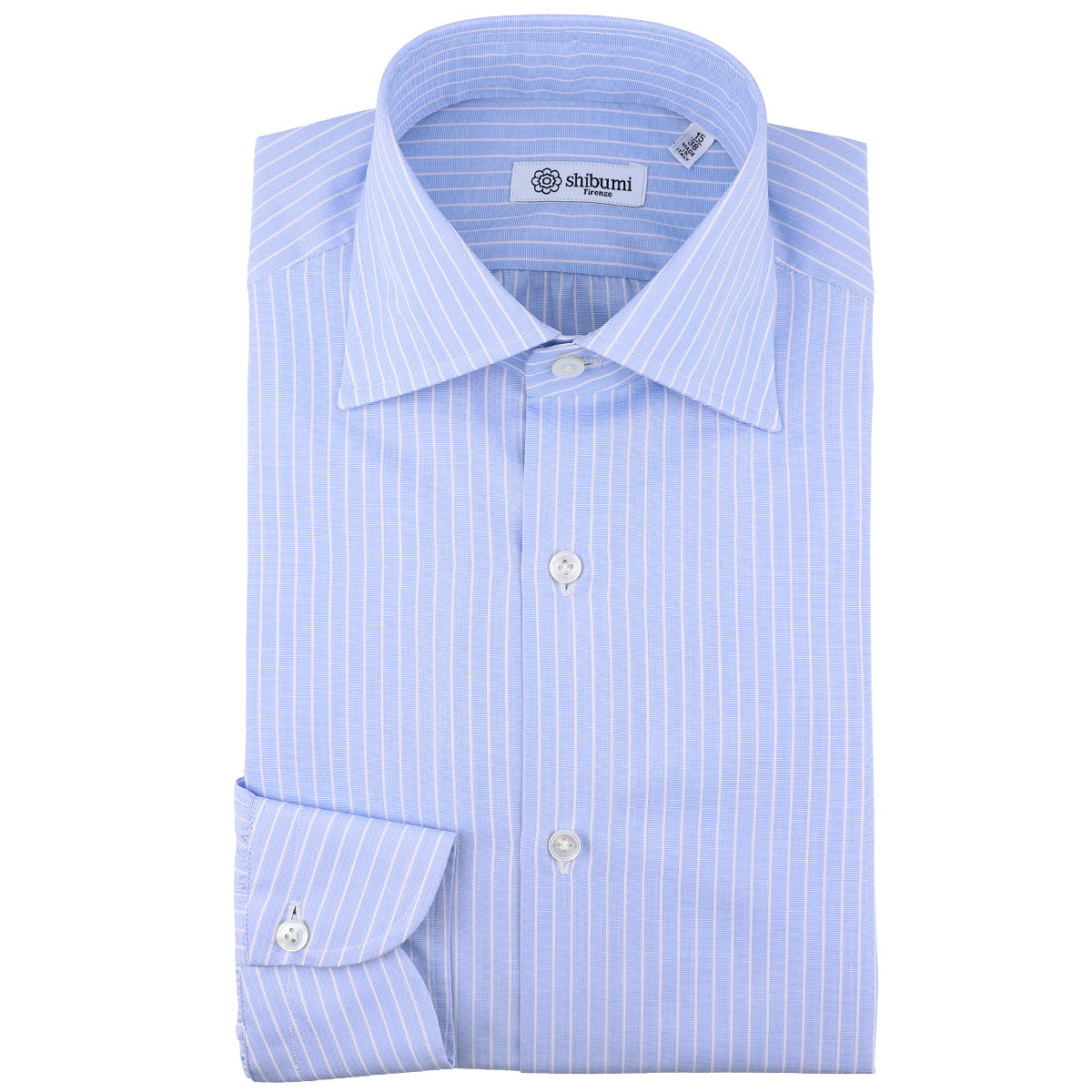 Poplin Semi Spread Shirt Light Reverse Stripe