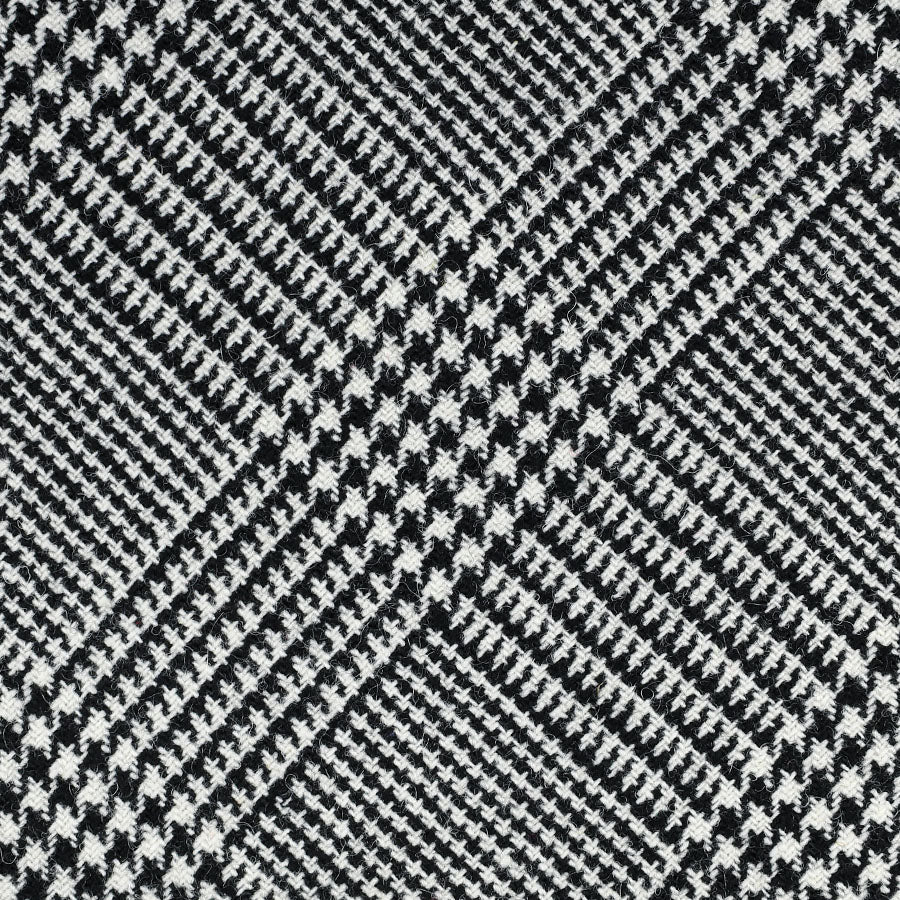 Vintage Glencheck Bespoke Wool Tie Black