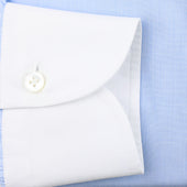 Poplin Semi Spread Shirt White Contrast Collar
