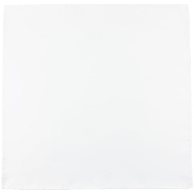 Plain Silk Pocket Square - White - Hand-Rolled