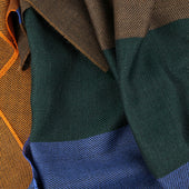 Striped Wool Scarf Pumpkin Hazelnut Forest