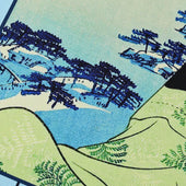 Ukiyo E Silk Pocket Square Matsushima No Bijin 40x40cm