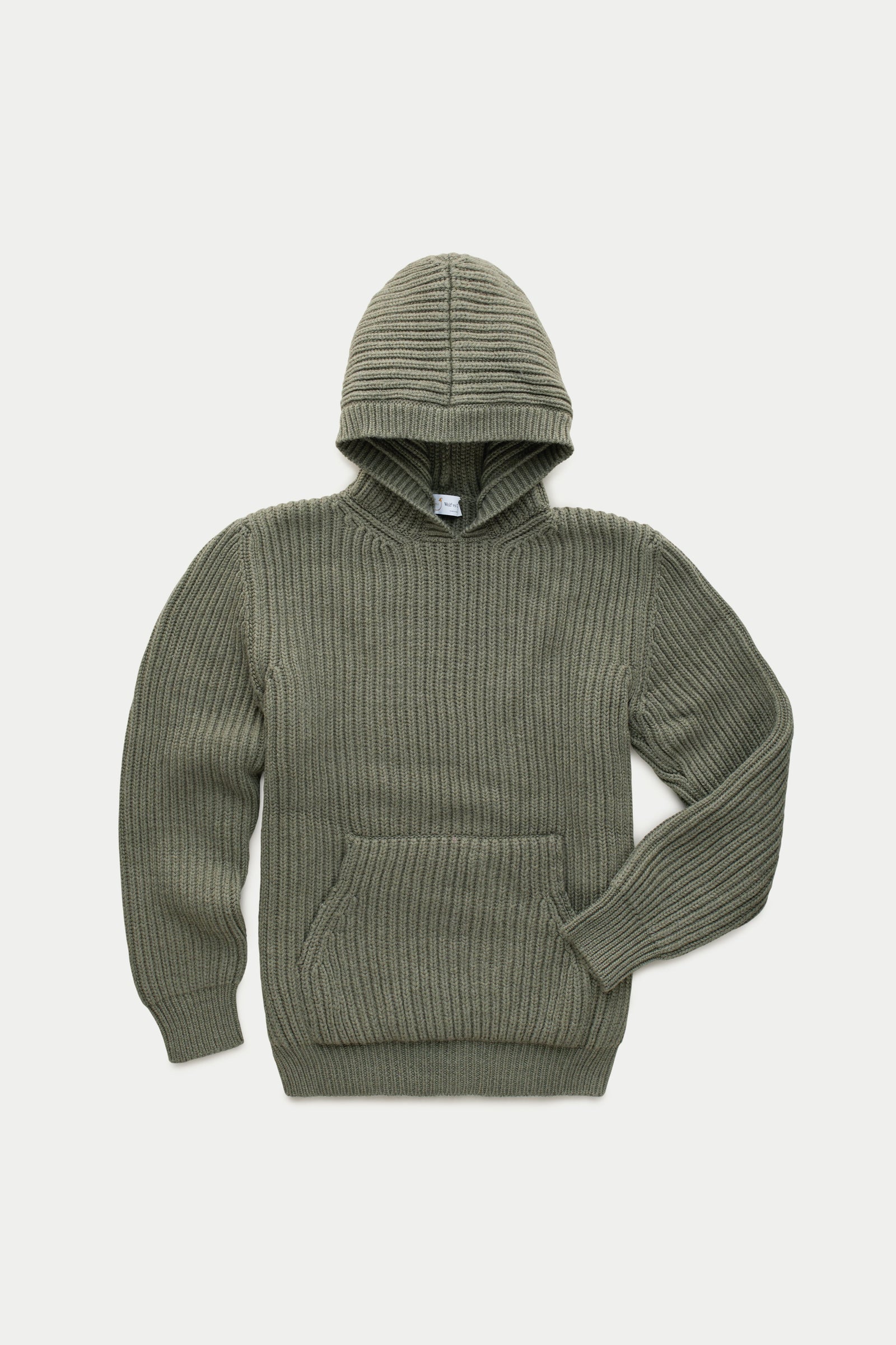 Wool Chunky Pullover Hoodie Fatigue