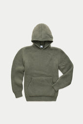 Wool Chunky Pullover Hoodie Fatigue