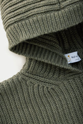 Wool Chunky Pullover Hoodie Fatigue