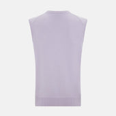 Lilac Cashmere V Neck Vest