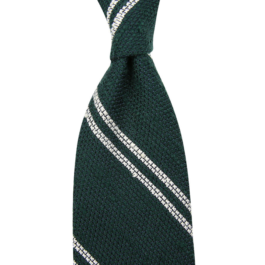 Double Bar Shantung Grenadine Tie Hand Rolled