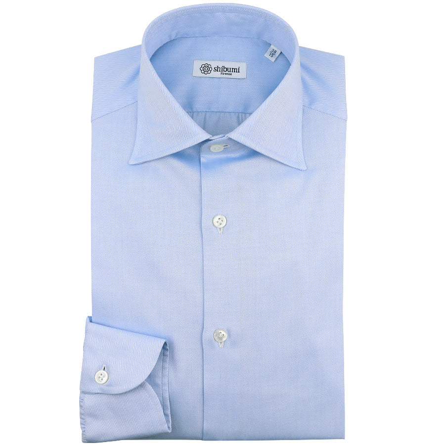 Twill Herringbone Semi Spread Shirt Regular Fit