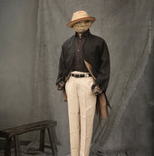 Kyoto Japanese Farmer Coat Crosshatched S M
