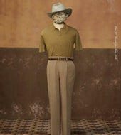 One Pleat Trousers Plant Dyed Italian Cotton Twill 46 48 52