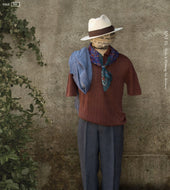 Perforated Stitch Linen Polo Xl