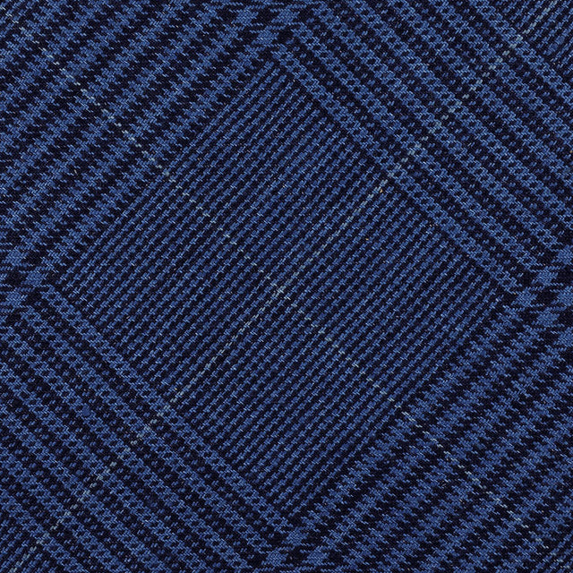 Maison Hellard Bespoke Linen Tie - Light Navy Glencheck