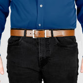 Men S Heritage Reversible Full Grain Leather Belt With Satin Nickel Buckle