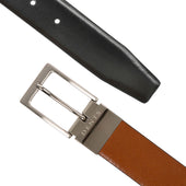 Men S Heritage Reversible Full Grain Leather Belt With Satin Nickel Buckle