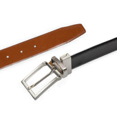 Men S Heritage Reversible Full Grain Leather Belt With Satin Nickel Buckle