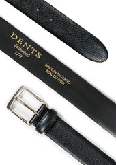 Men S Heritage Full Grain Leather Belt With Satin Nickel Buckle And Pebble Grain Texture