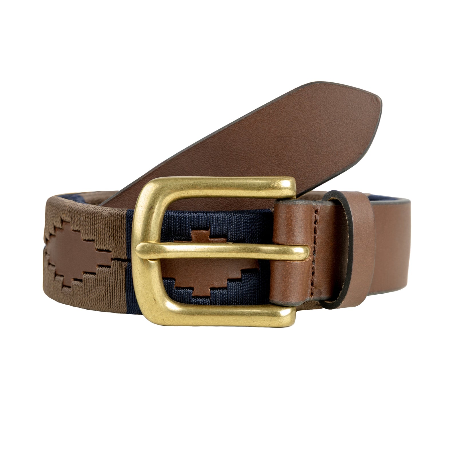 Men S Polo Full Grain Leather Belt With Brass Buckle