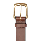 Men S Polo Full Grain Leather Belt With Brass Buckle