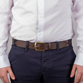 Men S Polo Full Grain Leather Belt With Brass Buckle