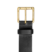 Men S Heritage Lined Full Grain Leather Belt With Antique Brass Buckle