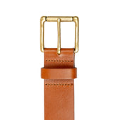 Men S Heritage Lined Full Grain Leather Belt With Antique Brass Buckle